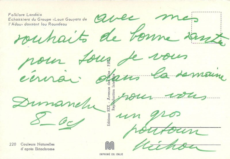 Ethnic native Postcard French folklore Landois Echasiers