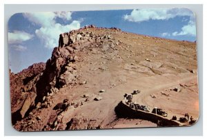 Vintage 1950's Postcard Antique Autos at the Summit Pikes Peak Highway Colorado