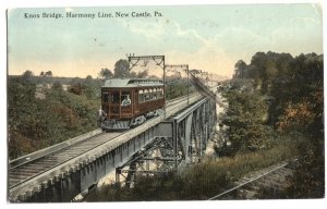 Postcard Knox Bridge Harmony Line New Castle PA 1912