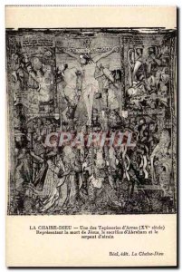 La Chaise Dieu Old Postcard Tapestries & # 39Arras Representative death of Je...