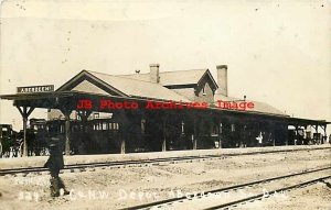 Depot, South Dakota, Aberdeen, RPPC, Chicago Northwestern Railroad, Slack No 524