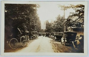 PA Rppc Salona Lamar Clinton Co Street Scene Automobiles Gathering Postcard O9