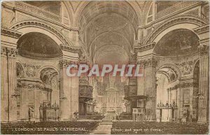 'Old Postcard London St Paul''s cathedral Choir and part of dome'