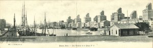 argentina, BUENOS AIRES, Graneros en el Dique No. 2, Double Panorama Postcard