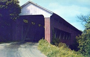 VINTAGE POSTCARD SCIPIO COVERED BRIDGE AT JENNINGS COUNTY INDIANA