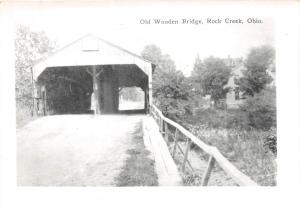 D51/ Rock Creek Ohio RPPC non- Postcard Covered Bridge Photograph c1950 1