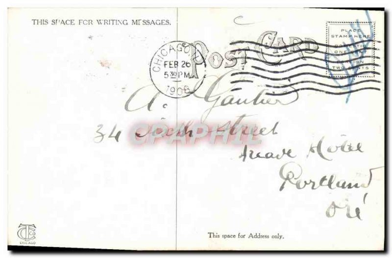 Postcard Old Chicago Commercial Ave Looking North Chicago