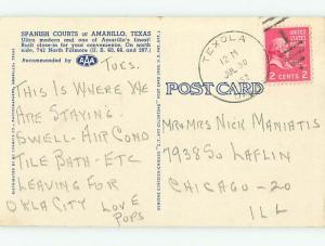 Linen SPANISH COURTS MOTEL Amarilo Texas TX u8885