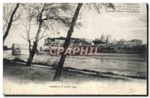 Old Postcard View of Avignon & # 39ensemble Benezet Bridge and the Palace of ...