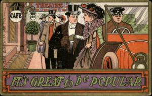 Couple Romance Old Car c1910 Postcard