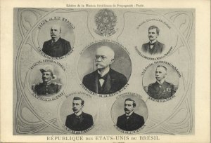 brazil, President Afonso Pena and Ministers (1906) Mission Postcard