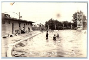 1935 Swimming Pool Huron South Dakota SD RPPC Photo Posted Vintage Postcard