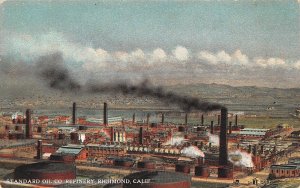 Richmond California Standard Oil Co. Refinery, Color Lithograph Vintage PC U7583