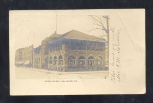 RPPC EAU CLAIRE WISCONSIN DOWNTOWN GRAND STREET SCENE REAL PHOTO POSTCARD