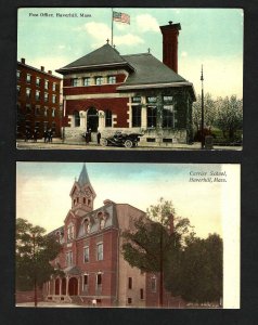 HM26 Haverhill, (2) Pcs. Vintage Post Office Auto , Color Currier School  Unused