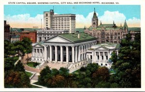 Virginia Richmond State Capitol Square Showing Capitol City Hall and Richmond...