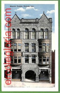 ah2238 - VINTAGE POSTCARD - MASONIC Temple, Wabash, Ind