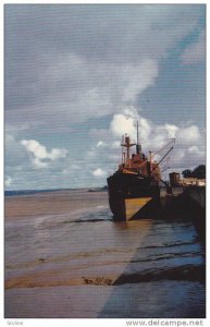Vessel, dockside,  low water at Windsor,  Nova Scotia,  Canada,  40-60s