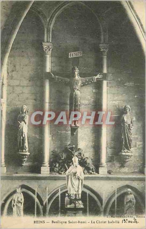 Old Postcard Reims Saint Remi Basilica Christ Dress