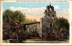 Vintage Texas Postcard - San Antonio - Mission San Francisco De Espada