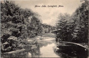 View of Mirror Lake, Springfield MA Undivided Back Vintage Postcard Q80