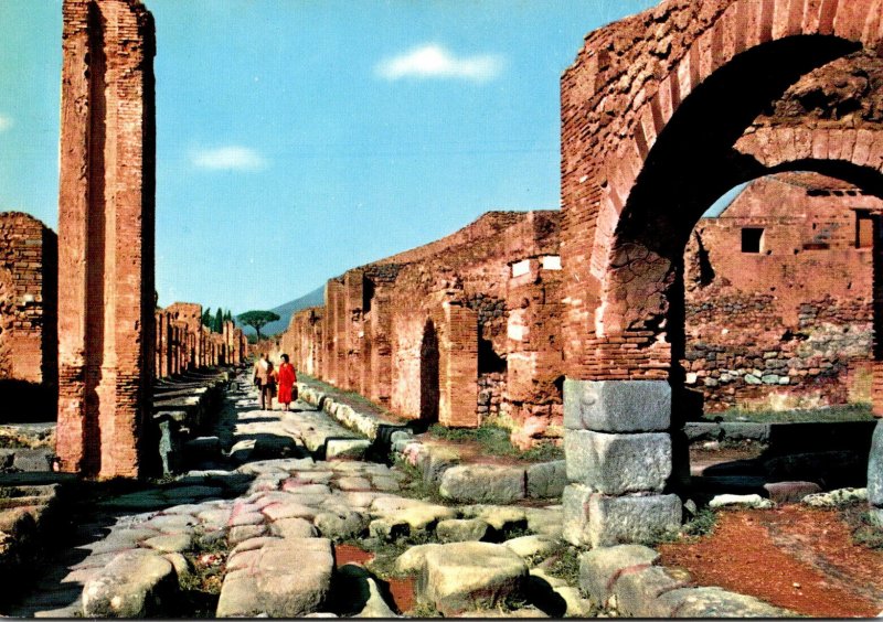 Italy Pompei Vesuvius Street and Castellum Aquae