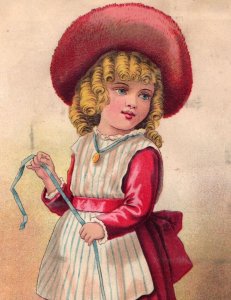 1880s London Clothing Co. Cute Child & Lion Pull Toy Columbus, OH 3F