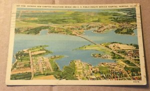  PENNY POSTCARD USED NEW HAMPTON BRIDGE & HOSPITAL NORFOLK VA