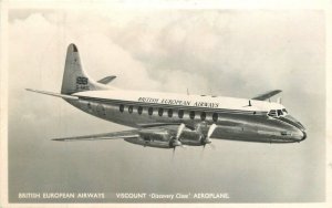 1950s Aircraft British European Viscount Discovery Class Postcard 22-9495