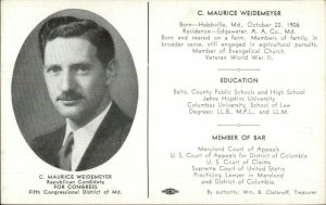 Maurice Weidemeyer Maryland Politician Republican Congress 5th District PC