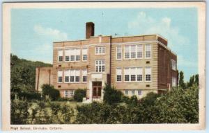 GRIMBSBY, ONTARIO  Canada    HIGH SCHOOL   1950    Postcard