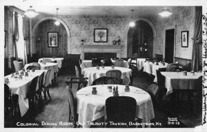 RPPC COLONIAL DINING ROOM TALBOTT BARDSTOWN KENTUCKY REAL PHOTO POSTCARD 1948