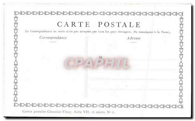 Postcard Old Advertisement Fancy Chocolate Vinay Spring Lancret
