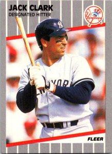 1989 Fleer Baseball Card Jack Clark New York Yankees sk21045