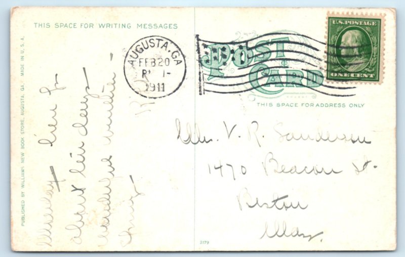 Augusta GA Georgia Sand Bar Ferry Road Postcard