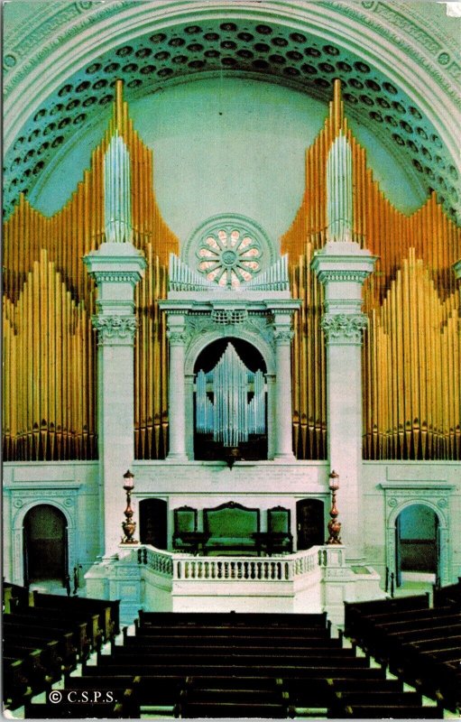 Platform Organ First Church Christ Boston Massachusetts MA Postcard UNP VTG 