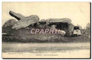 Old Postcard Carnac Dolmen Kermario Child