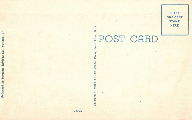 Vintage Postcard 1930's Greetings From Lake Bomoseen Vermont Norcross Pub.