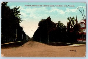 c1910 Chatham Ontario ON Canada Postcard Victoria Avenue Thames Street Exterior