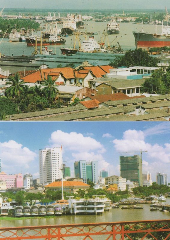 Hochiminh City Vietnam Riverside River Ship 2x Postcard s