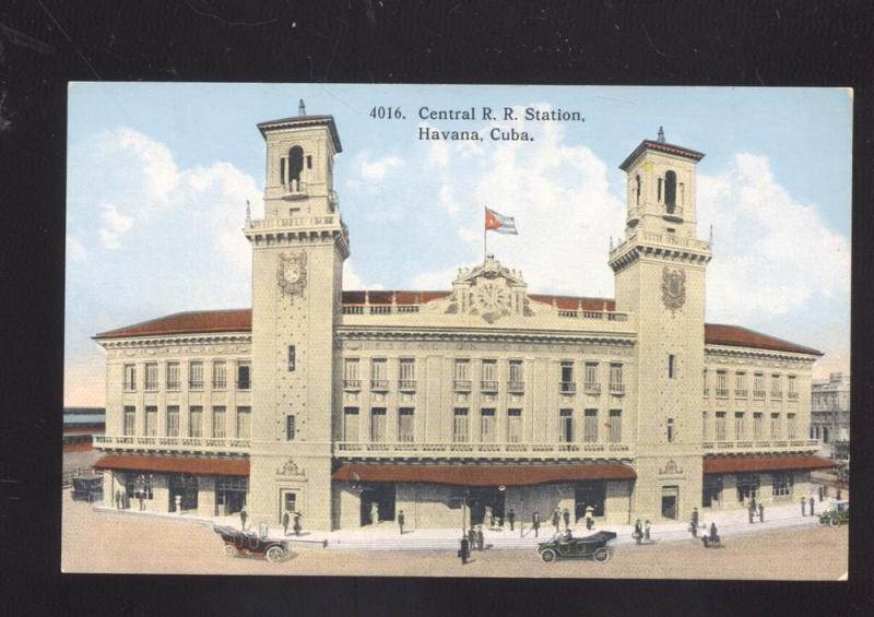 HAVANA CUBA CENTRAL RAILROAD STATION TRAIN DEPOT ANTIQUE 