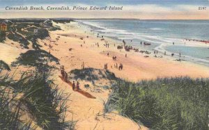 Cavendish Beach Prince Edward Island Canada linen postcard