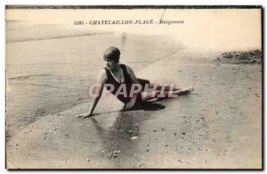Old Postcard Chatelaillon Beach Bather (woman)