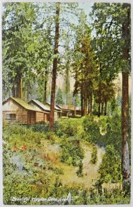 Long Row of Cabins at Beautiful Hayden Lake, Idaho - Posted Vintage Postcard