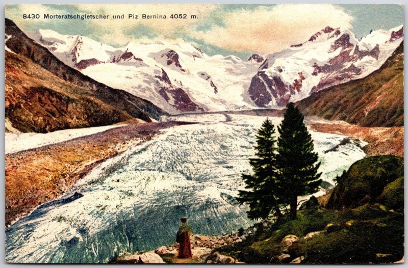 Morteratsch Gletscher Und Piz Bernina Graubünden Switzerland Postcard