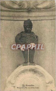 Old Postcard Brussels Manneken Pis Belgian soldier