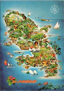 Postcard Map   France Martinique