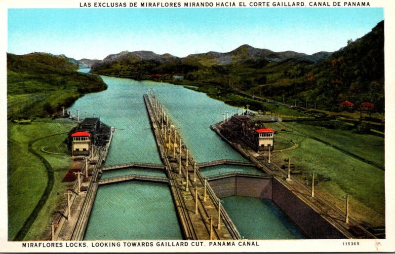 Panama Canal Miraflores Locks Looking Toward Gaillard Cut