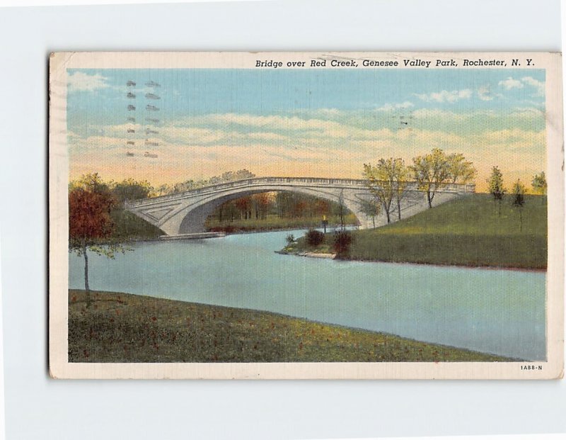 Postcard Bridge over Red Creek, Genesee Valley Park, Rochester, New York