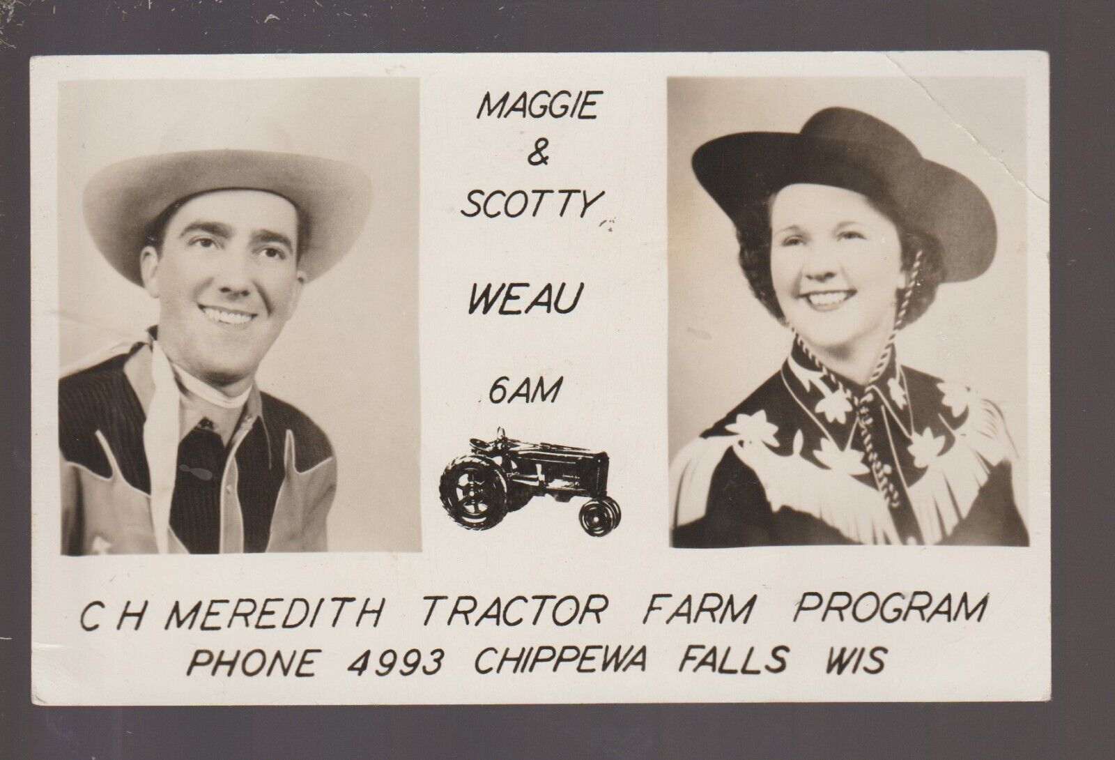 Chippewa Falls WISCONSIN RPPC 1950 RADIO STATION WEAU Farm Report